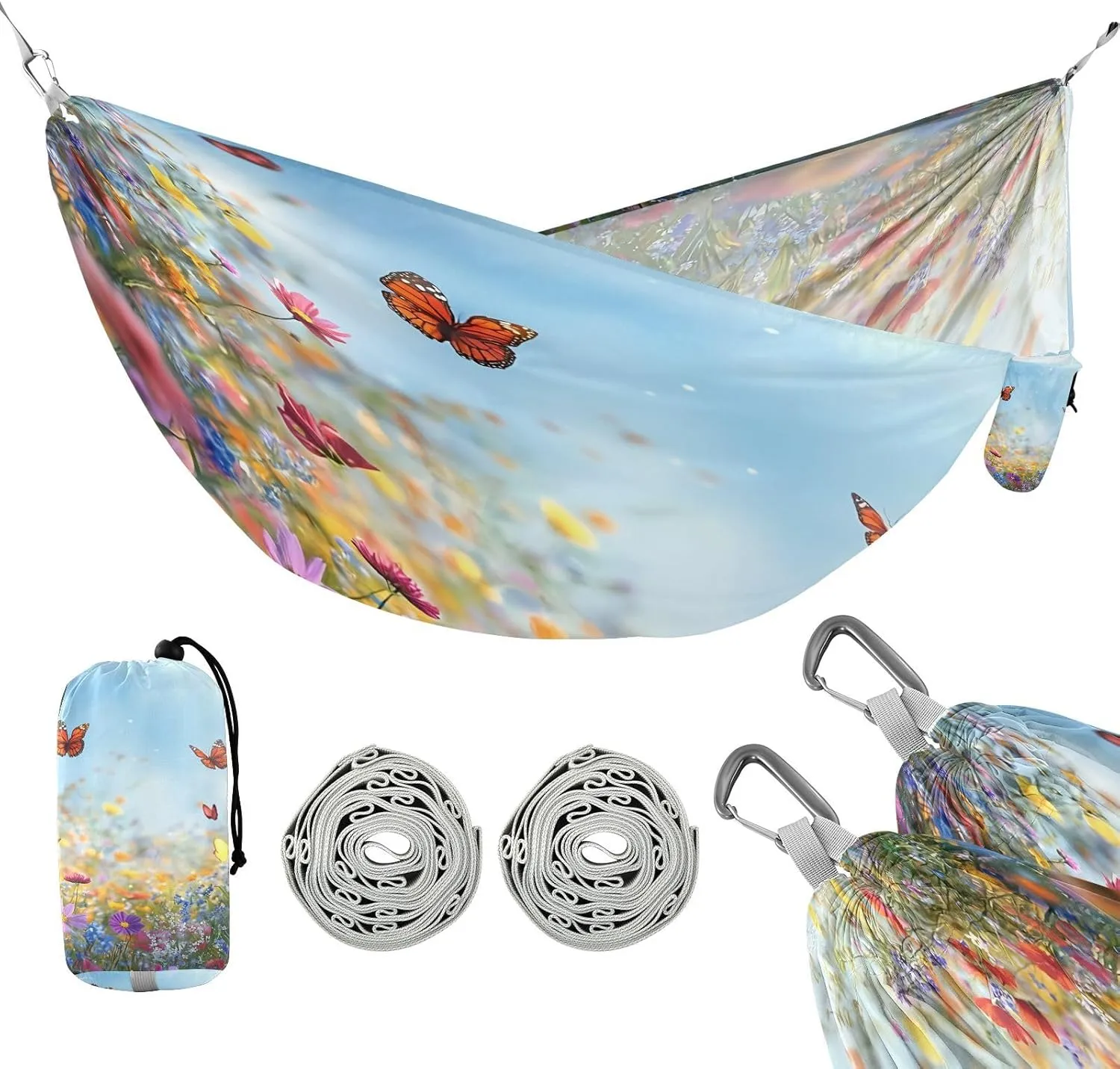 ATTX Sea Daisies Camping Hammock - Lightweight & Portable Hammocks, Heavy Duty 330lbs Capacity for Indoor, Hiking, Backpacking, Travel, Backyard, Beach#555