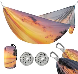 ATTX Tropical Beach Camping Hammock - Lightweight & Portable Hammocks, Heavy Duty 330lbs Capacity for Indoor, Hiking, Backpacking, Travel, Backyard, Beach#54
