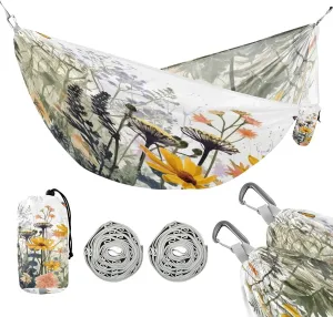 ATTX Wildflowers Butterfly Camping Hammock - Lightweight & Portable Hammocks, Heavy Duty 330lbs Capacity for Indoor, Hiking, Backpacking, Travel, Backyard, Beach#195
