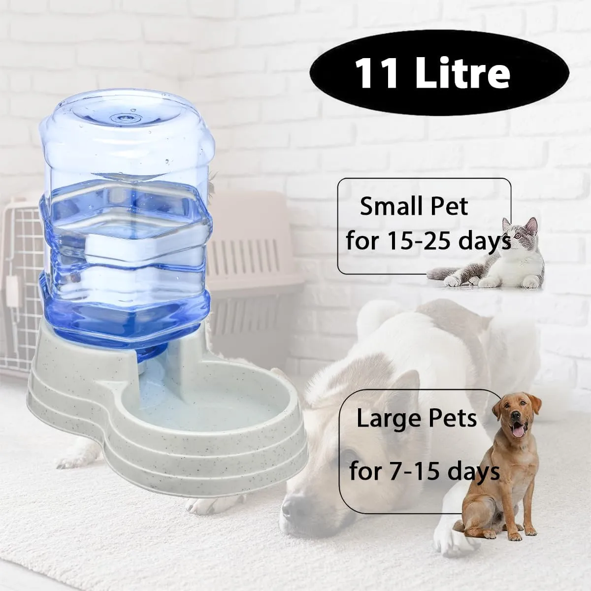 Automatic 11L Large Capacity Dog and Cat Water Dispenser Station,Pet Water Feeder Dispenser,Animal Automatic Gravity Water Drinking Fountain Bottle for Small to Large Dogs and Cats