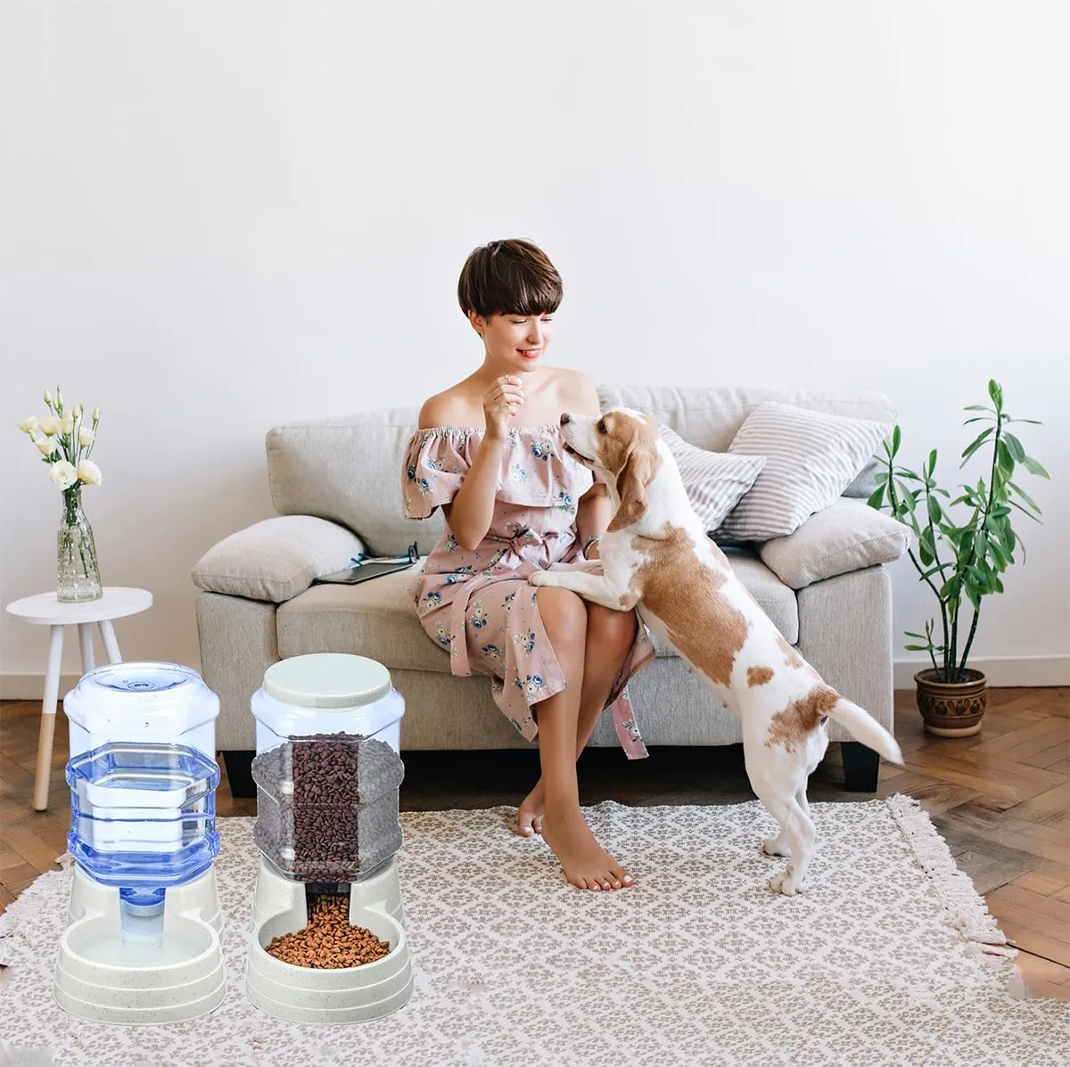 Automatic 6L Large Capacity Dog and Cat Water Dispenser Station,Pet Water Feeder Dispenser,Animal Automatic Gravity Water Drinking Fountain Bottle for Small to Large Dogs and Cats