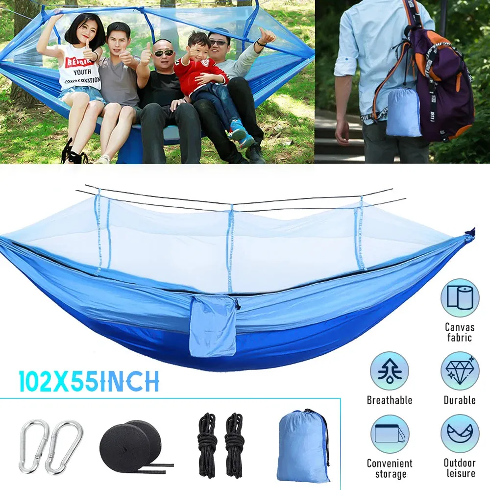 Automatic Quick-Opening Mosquito Net Hammock for Camping and Travel