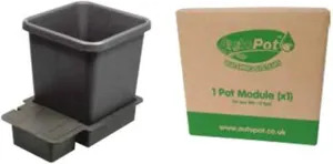 AutoPot 1 Pot Module with 3.9 Gallon Plastic Pot and No Tank - Self-Watering, Gravity-Fed Hydroponic System (1Pot - 3.9 Gallon - No Tank)