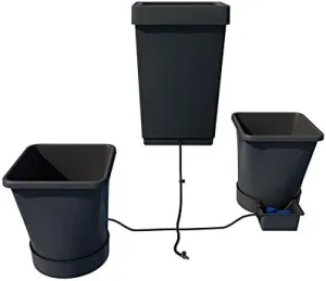 AutoPot 2Pot XL System with 6.6 Gallon Pots and 12.4 Gallon Tank - in-Door, Self-Watering, Gravity-Fed Hydroponic System, Black