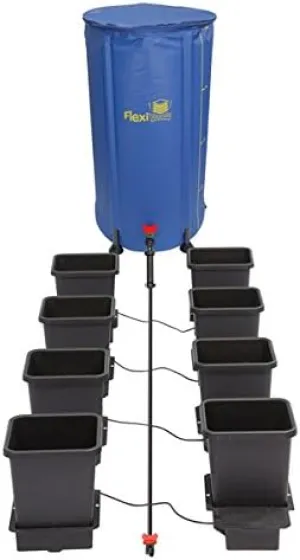 AutoPot 8 Pot System with 3.9 Gallon pots and 25 Gallon FlexiTank - Indoor, Black
