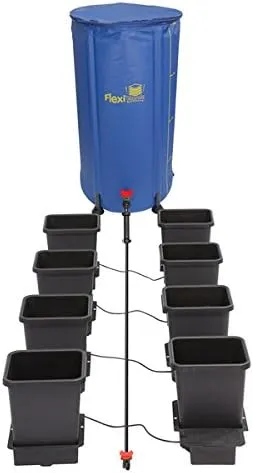 AutoPot 8 Pot System with 3.9 Gallon pots and 25 Gallon FlexiTank - Indoor, Black