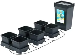 AutoPot easy2grow Kit 6 (Large with 3.9 Gallon pots and 12.4 Gallon Tank) - Self-Watering Gravity-Fed Hydroponic Indoor System, Black