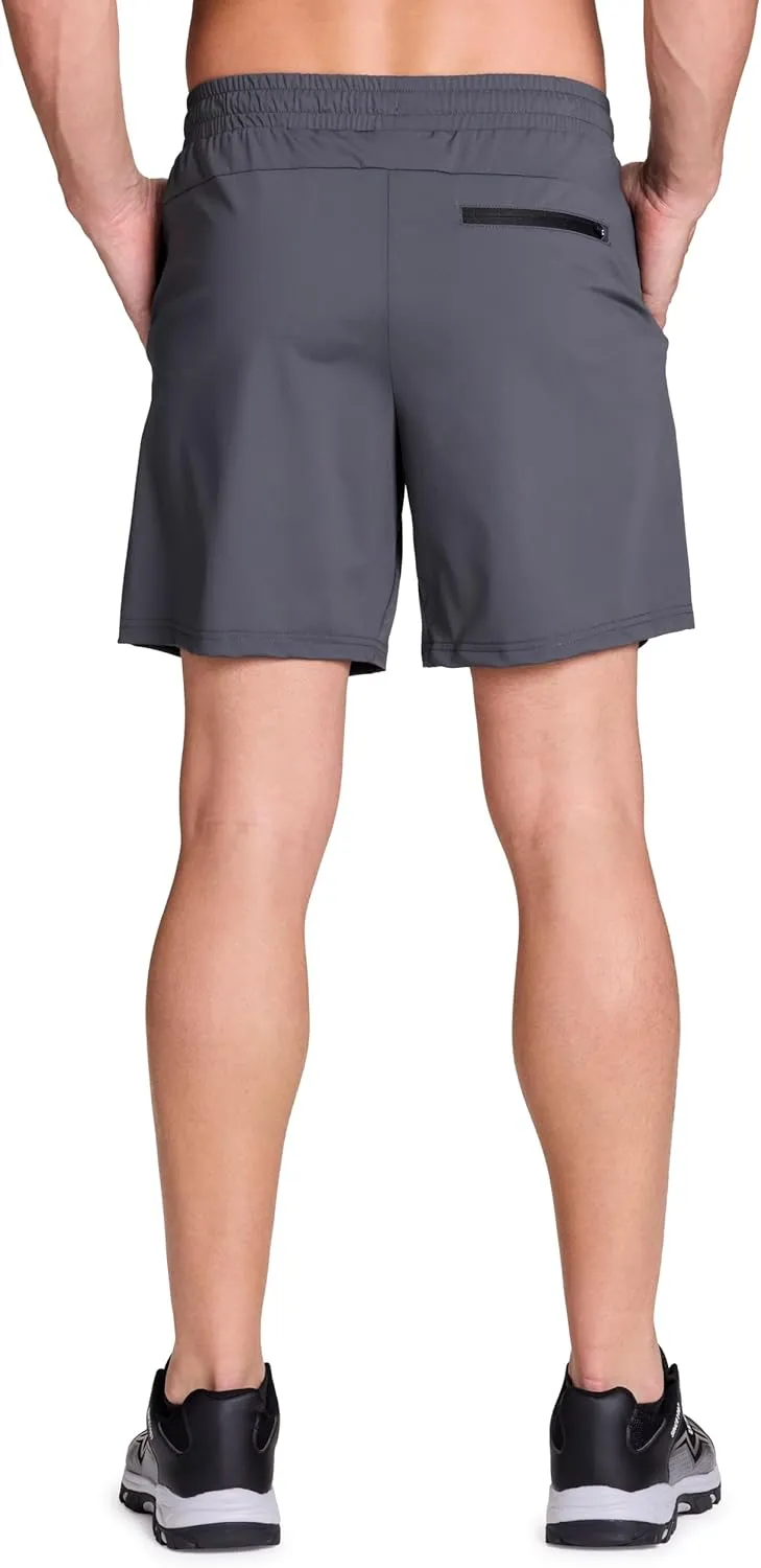 Avalanche Gym Shorts for Men, Breathable Stretch Jersey Quick Drying Workout Hiking Shorts with Pockets