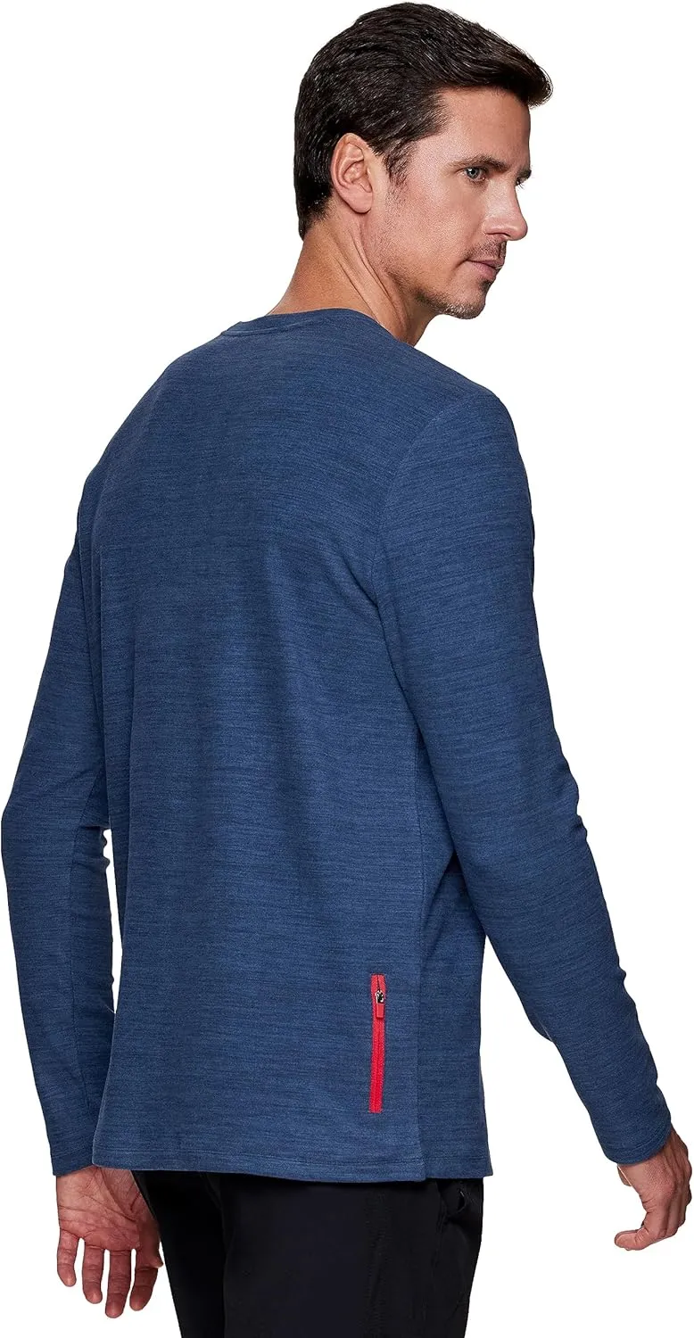 Avalanche Men's Fleece Pullover Top Long Sleeve Lightweight Crewneck Sweatshirt