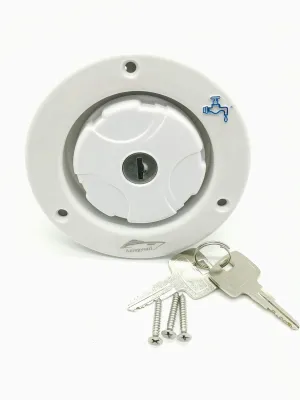 Azingysail Gravity Water Inlet Lockable Cap with 2 Keys for RV Camping Trailer Caravan Boat Water Inlet Filler Cap Universal for Fresh Water Inlets