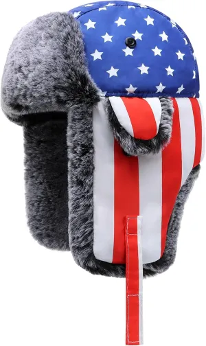 Baby Toddler Trapper Hat Kids Adjustable Ushanka Waterproof Winter Aviator Hat for Boys 1T-8T
