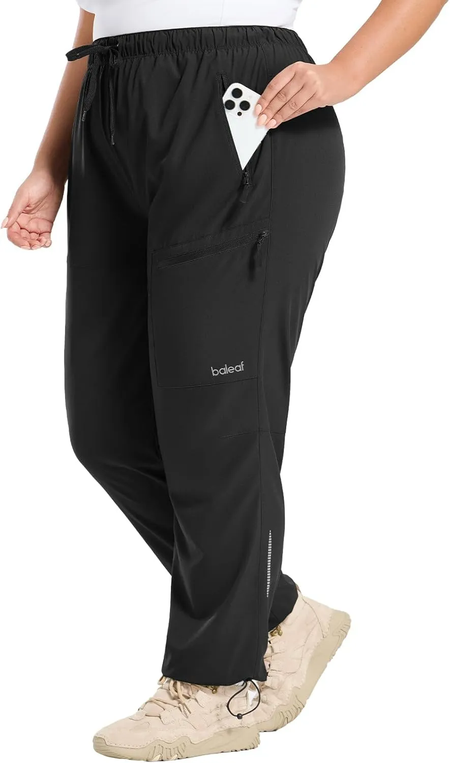 baleaf Plus Size Pants for Women Hiking Cargo Water Resistant UPF 50  Cargo Joggers Zipper Pockets