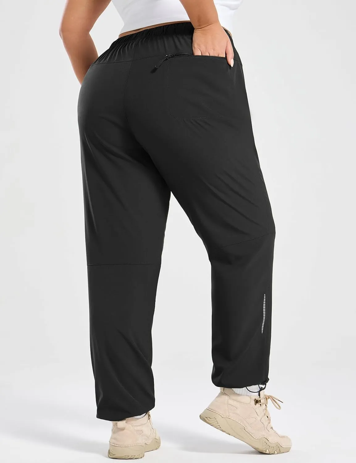 baleaf Plus Size Pants for Women Hiking Cargo Water Resistant UPF 50  Cargo Joggers Zipper Pockets
