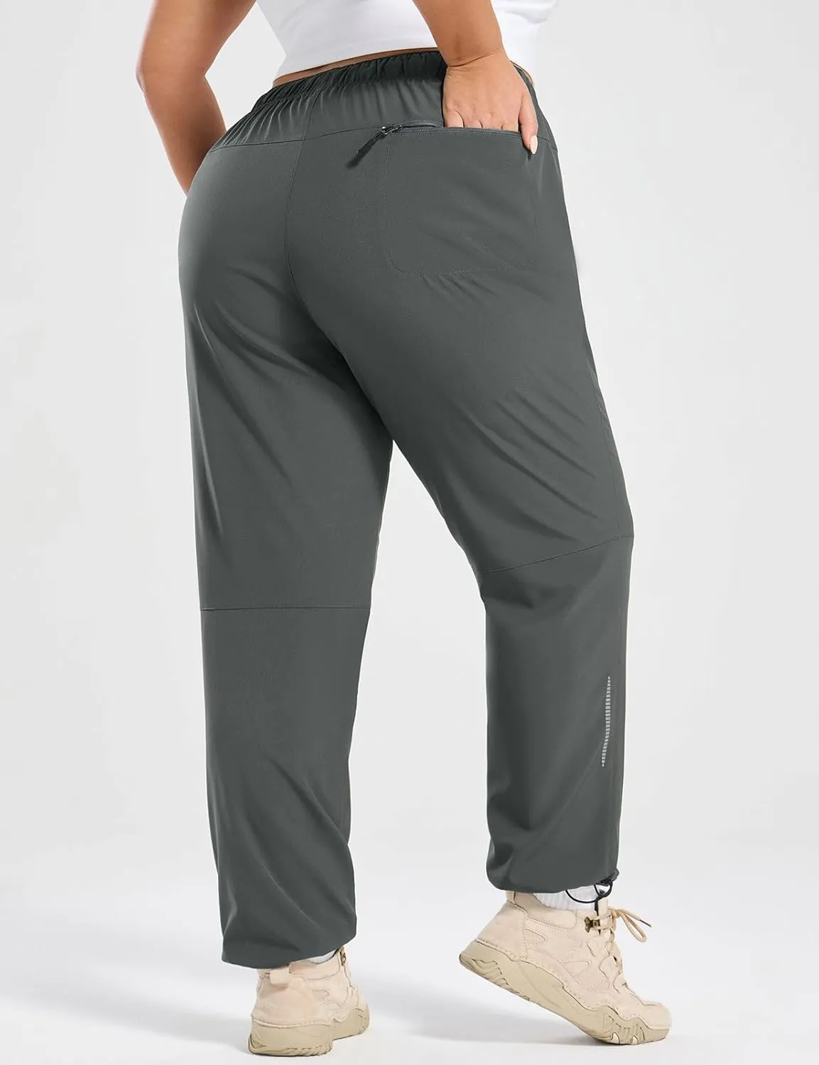 baleaf Plus Size Pants for Women Hiking Cargo Water Resistant UPF 50  Cargo Joggers Zipper Pockets