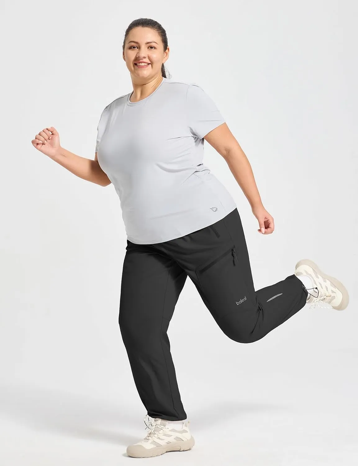 baleaf Plus Size Pants for Women Hiking Cargo Water Resistant UPF 50  Cargo Joggers Zipper Pockets