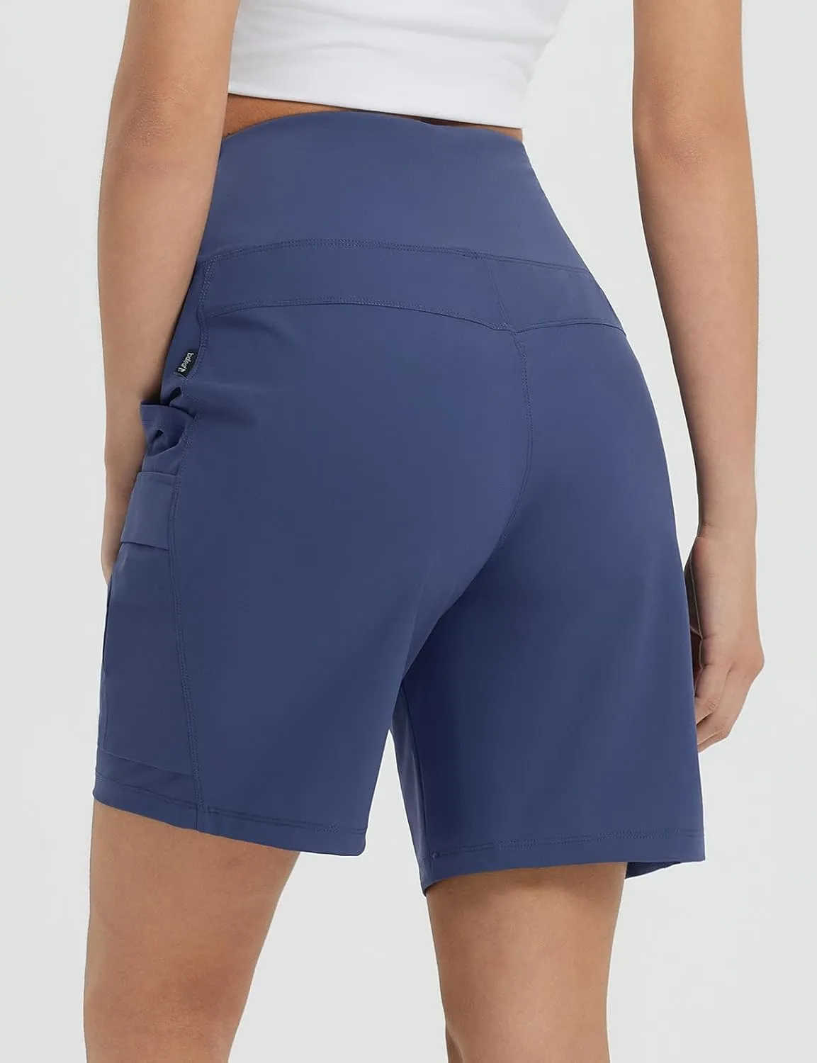 baleaf Women's 7" Hiking Shorts High Waist Water Resistant Quick Dry Lightweight Zip Pockets Workout Athletic Shorts Travel