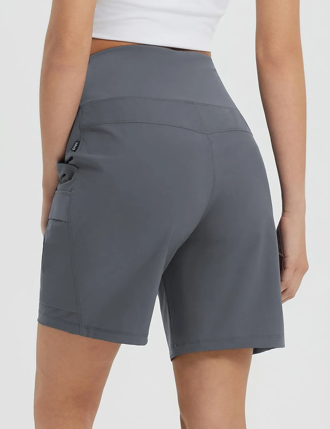 baleaf Women's 7" Hiking Shorts High Waist Water Resistant Quick Dry Lightweight Zip Pockets Workout Athletic Shorts Travel