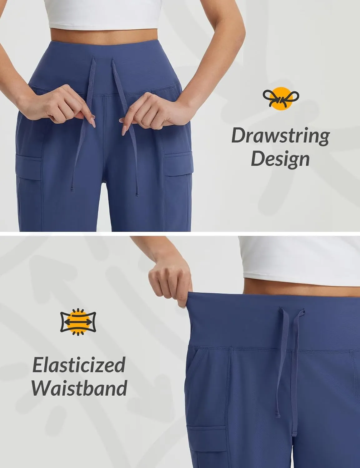 baleaf Women's 7" Hiking Shorts High Waist Water Resistant Quick Dry Lightweight Zip Pockets Workout Athletic Shorts Travel