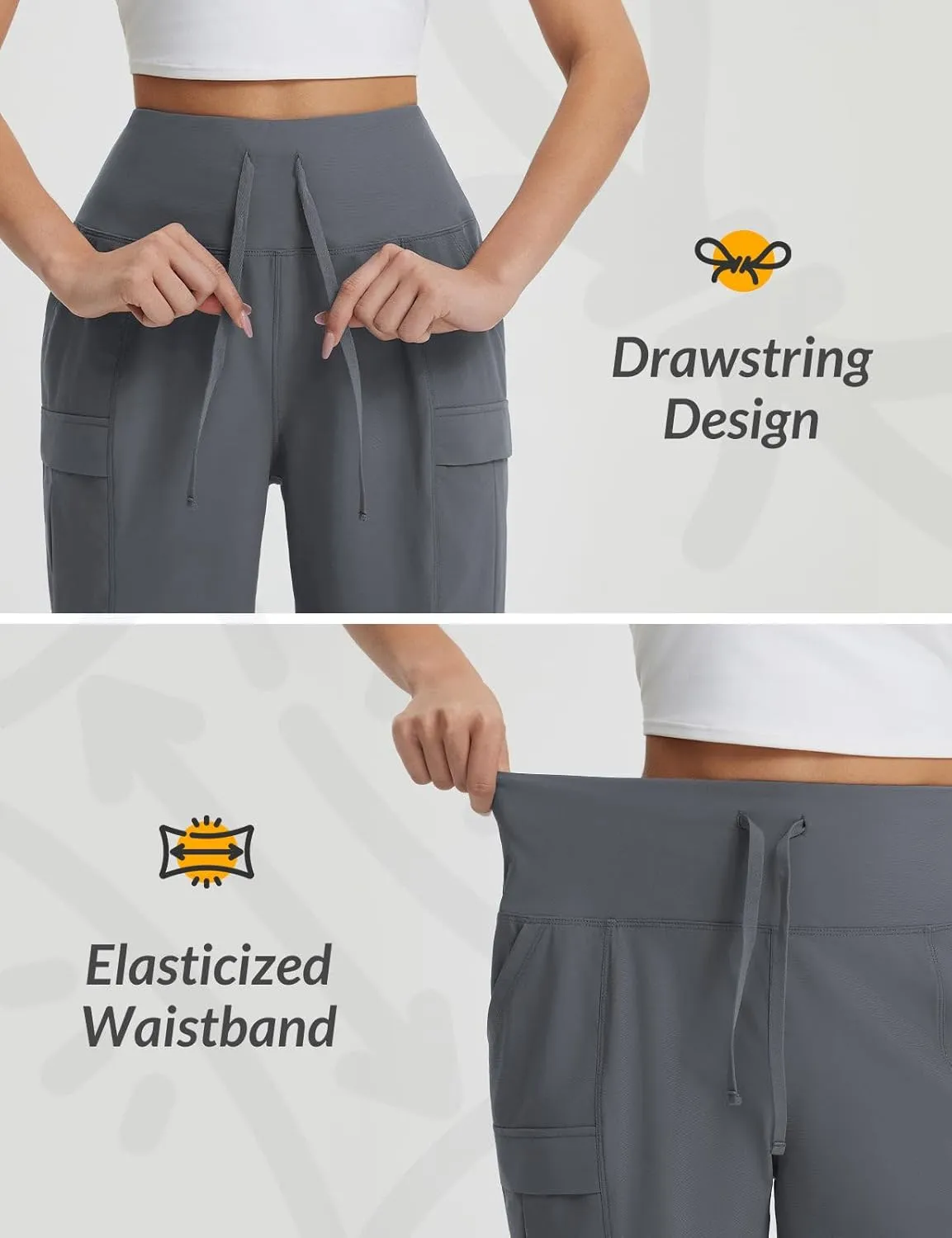 baleaf Women's 7" Hiking Shorts High Waist Water Resistant Quick Dry Lightweight Zip Pockets Workout Athletic Shorts Travel