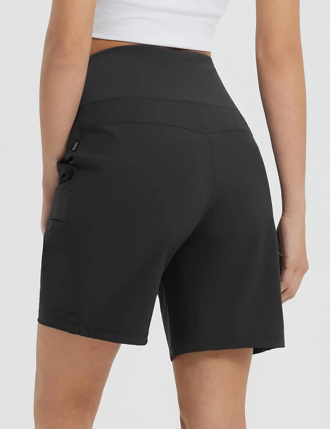 baleaf Women's 7" Hiking Shorts High Waist Water Resistant Quick Dry Lightweight Zip Pockets Workout Athletic Shorts Travel