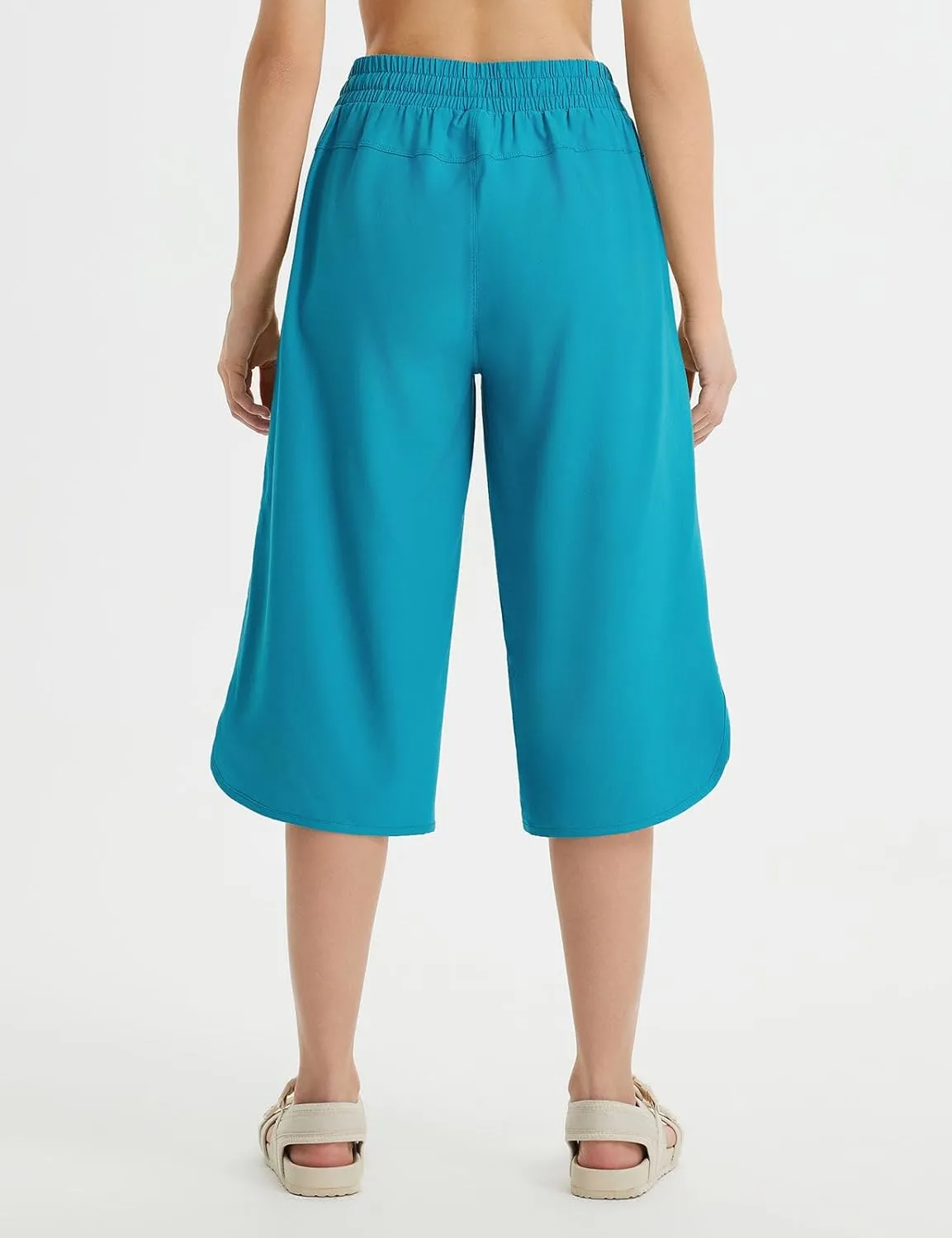 baleaf Women's Capri Pants Wide Leg Plus Size UPF50  Lightweight Quick Dry Pants Casual Loose Sweatpants Hiking Walking
