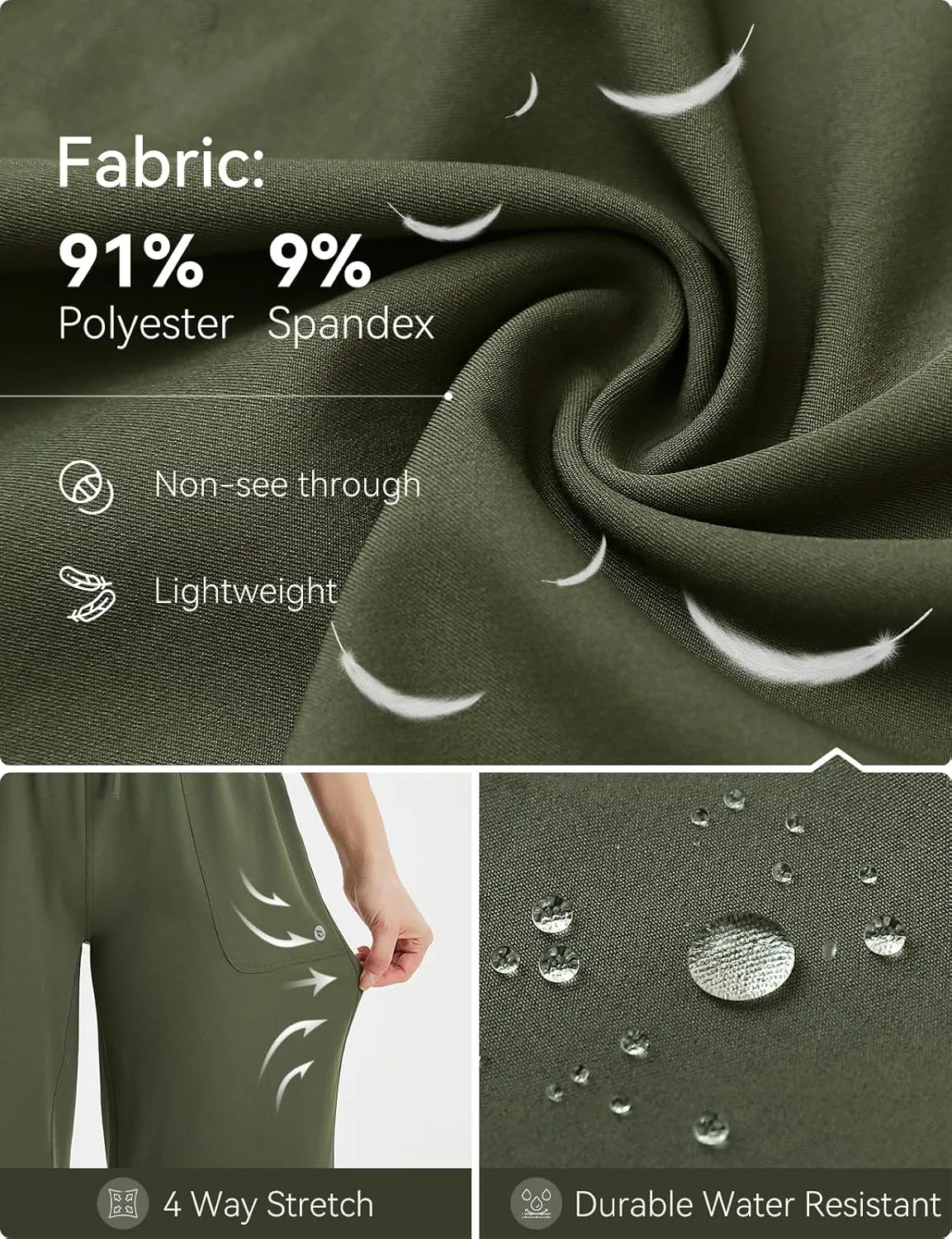 baleaf Women's Capri Pants Wide Leg Plus Size UPF50  Lightweight Quick Dry Pants Casual Loose Sweatpants Hiking Walking
