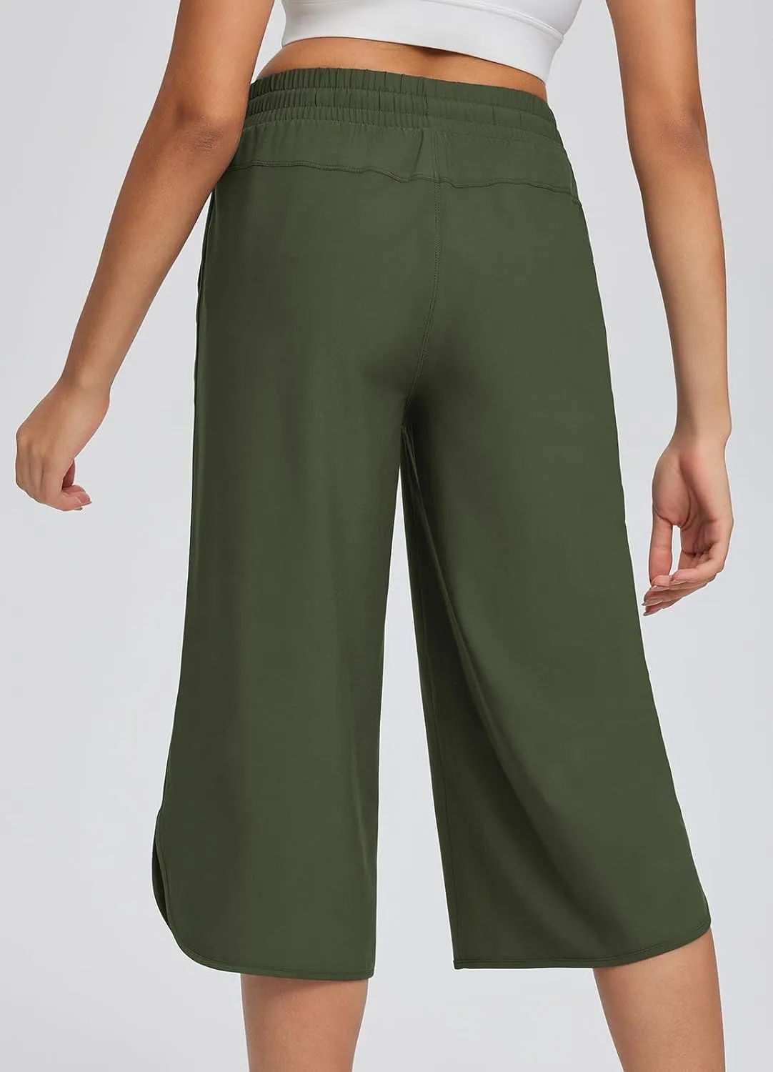 baleaf Women's Capri Pants Wide Leg Plus Size UPF50  Lightweight Quick Dry Pants Casual Loose Sweatpants Hiking Walking