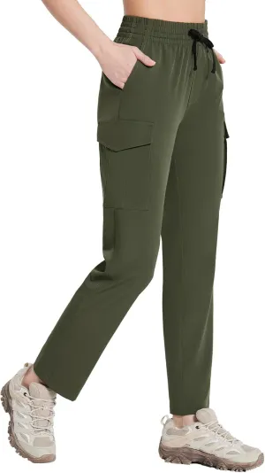 baleaf Women's Hiking Pants Cargo Quick Dry Pants Water Resistant Loose Lightweight Travel Fishing Outdoor UPF50 