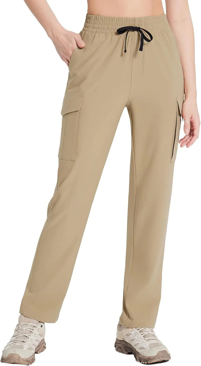 baleaf Women's Hiking Pants Cargo Quick Dry Pants Water Resistant Loose Lightweight Travel Fishing Outdoor UPF50 
