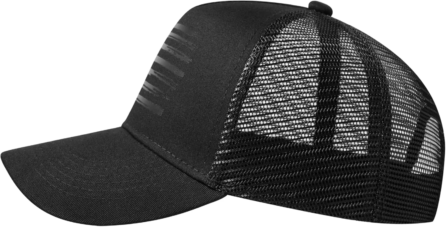 Baseball Cap, American Flag Trucker Hat for Men Women, Breathable Adjustable Fit Outdoor Mesh Snapback Hats