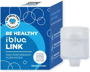Be Healthy iBlue Link Portable Pure Water Shower Head Visible Filter System with high performance Omnia filter [Made in Korea] - Easy Install for Home and Travel use, Improve your skin and hair
