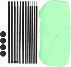 Beach Tent, Stable Beach Shade Sun Shelter UPF50   Polyester Iron 4 Pole Pole Campery Bag Lightweight (Green)