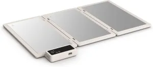 bella Fold & Store Warming Tray, Fits-anywhere Kitchenware, Touchscreen Controls w Adjustable Temperature & Timer, 24.8” to 8.3” wide, Auto Shutoff & Stainless Steel Warming Pads, 300 Watt, Oatmilk