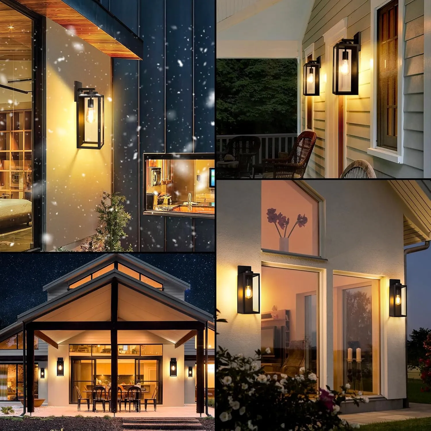 BesLowe 15.25” Large Size Outdoor Wall Light Fixture, Exterior Lighting Fixture Porch Sconce Wall Mounted, Waterproof Outdoor Wall Lantern, Outside Light for House Patio Front Door Entryway, Black