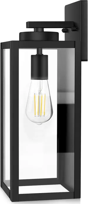 BesLowe 15.25” Large Size Outdoor Wall Light Fixture, Exterior Lighting Fixture Porch Sconce Wall Mounted, Waterproof Outdoor Wall Lantern, Outside Light for House Patio Front Door Entryway, Black
