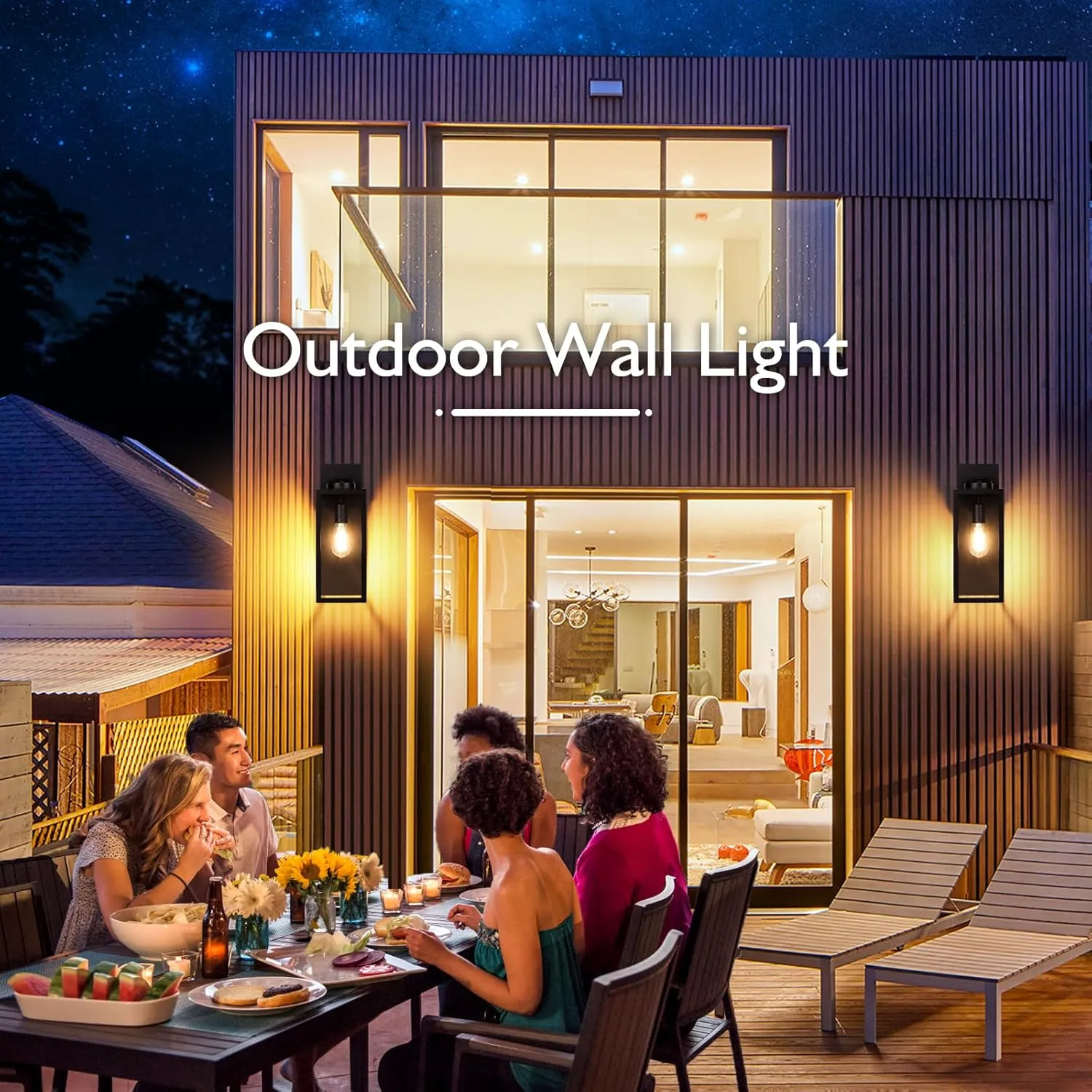 BesLowe 15.25” Large Size Outdoor Wall Light Fixture, Exterior Lighting Fixture Porch Sconce Wall Mounted, Waterproof Outdoor Wall Lantern, Outside Light for House Patio Front Door Entryway, Black