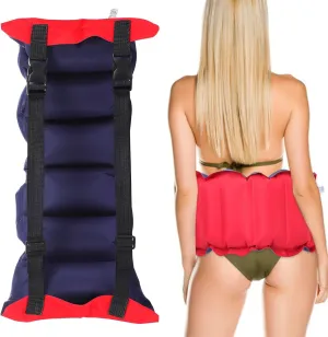 BESPORTBLE Inflatable Swim Belt with Adjustable Buckle, Canvas PVC Floating Waist Belt for Adults and Kids, Portable Swimming Aid for Training, Snorkeling, and Water Sports