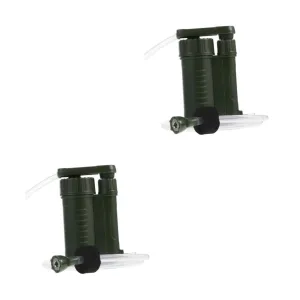BESTonZON 2 pcs Portable Water Filter Emergency Survival Water Filtration Device for Camping Hiking and Outdoor Activities Lightweight and with Design