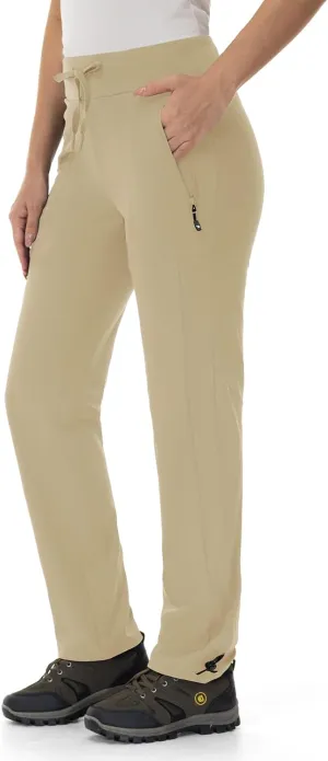 BGOWATU Women's Hiking Pants Lightweight Quick Dry Casual Joggers with Zipper Pockets Athletic Water Resistant Outdoor
