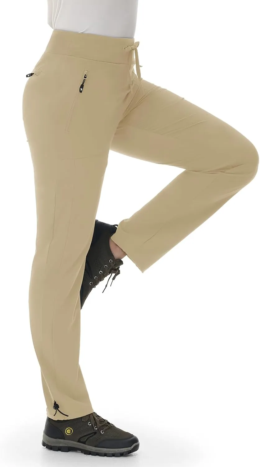 BGOWATU Women's Hiking Pants Lightweight Quick Dry Casual Joggers with Zipper Pockets Athletic Water Resistant Outdoor