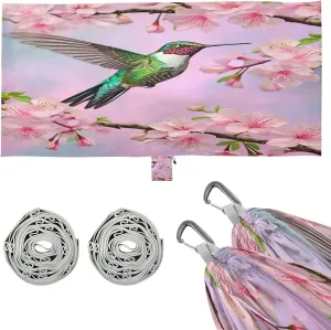 Bird Hummingbird Camping Hammock, 330 lbs with 2 Tree Straps, Carry Bag, Single Portable Hammock for Outdoor/Indoor, Hiking, Beach, Backpacking, Travel