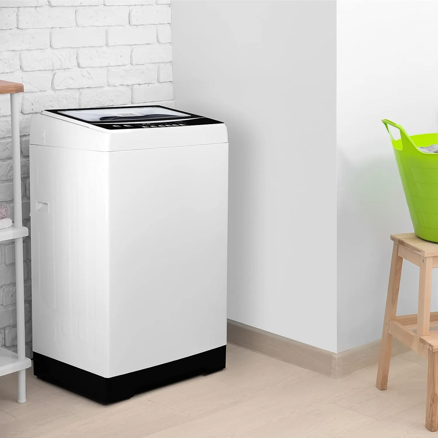 BLACK DECKER 3.0 Cu. Ft. Portable Washer, 26.5 lb. Capacity Washing Machine, 6 Cycles, Quick Connect Sink Adapter and Drain Hose Included, Transparent Lid & LED Display, BPW30MW, White