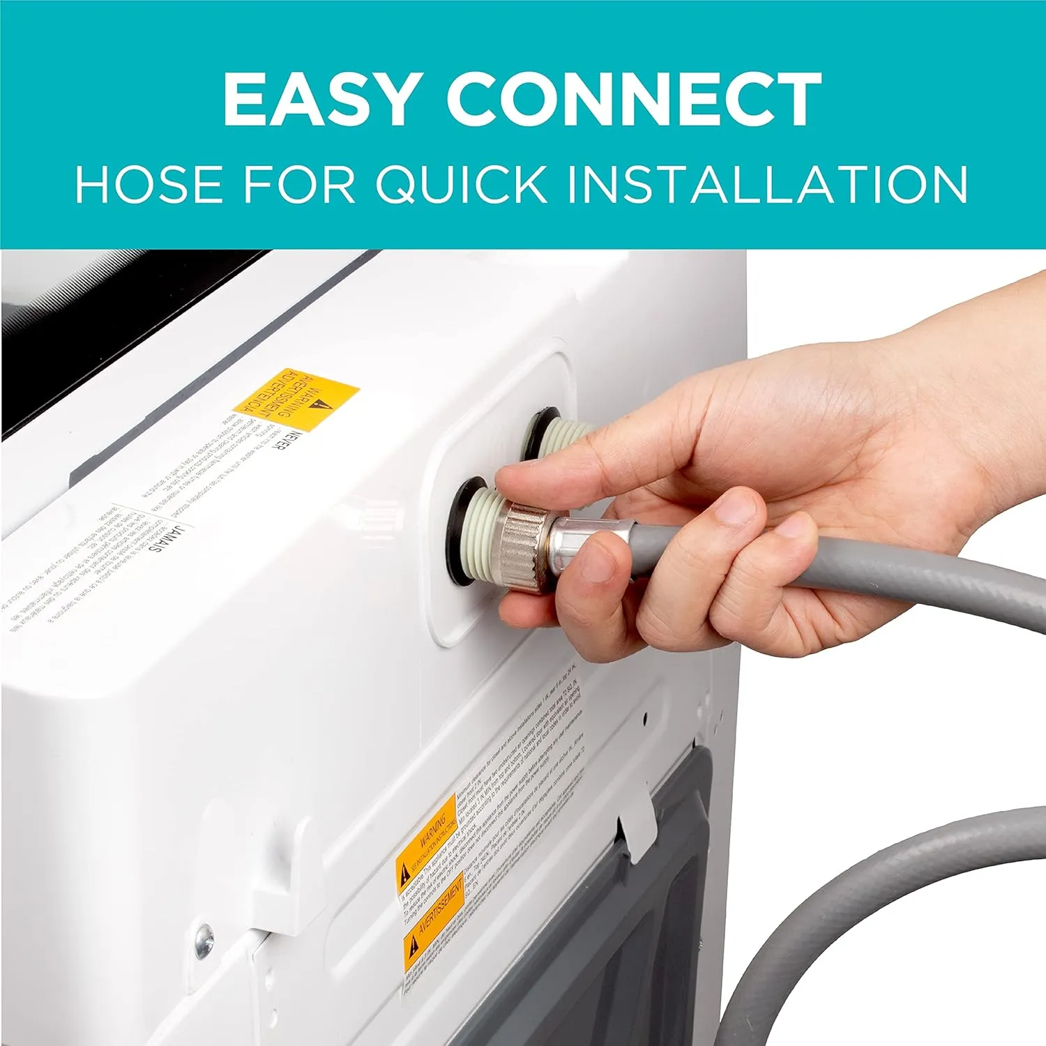 BLACK DECKER 3.0 Cu. Ft. Portable Washer, 26.5 lb. Capacity Washing Machine, 6 Cycles, Quick Connect Sink Adapter and Drain Hose Included, Transparent Lid & LED Display, BPW30MW, White