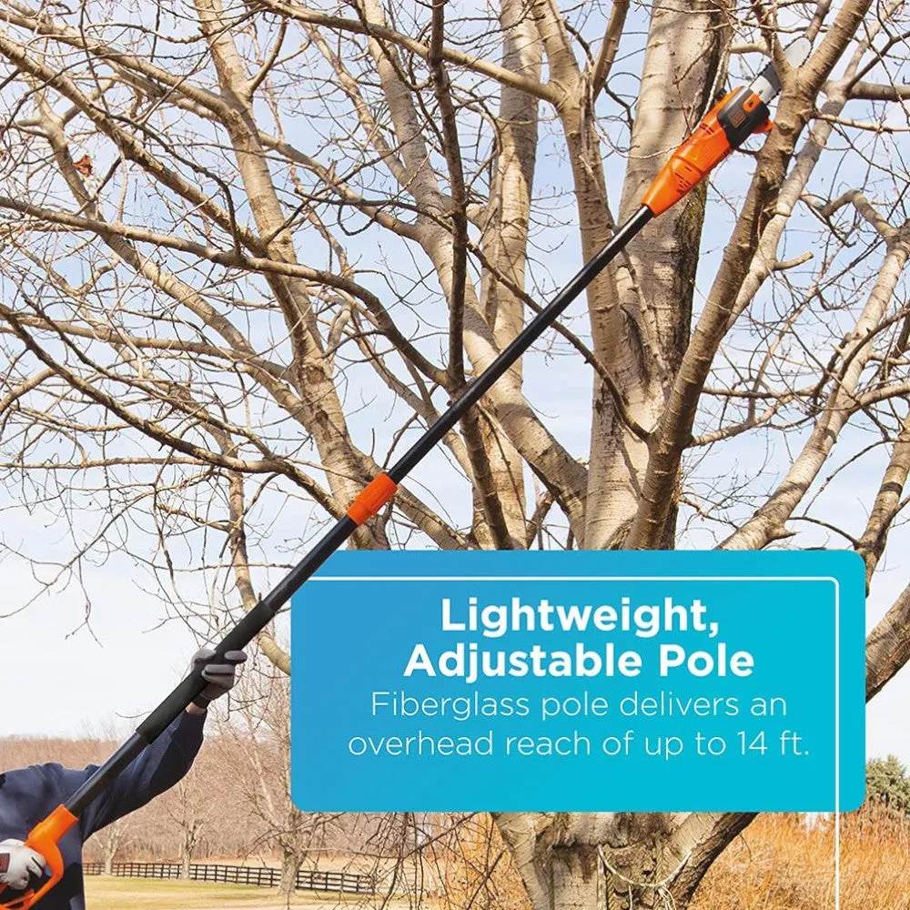 BLACK DECKER Cordless 20V Max Lithium Ion Battery Powered Pole Saw - Tool only - LPP120B