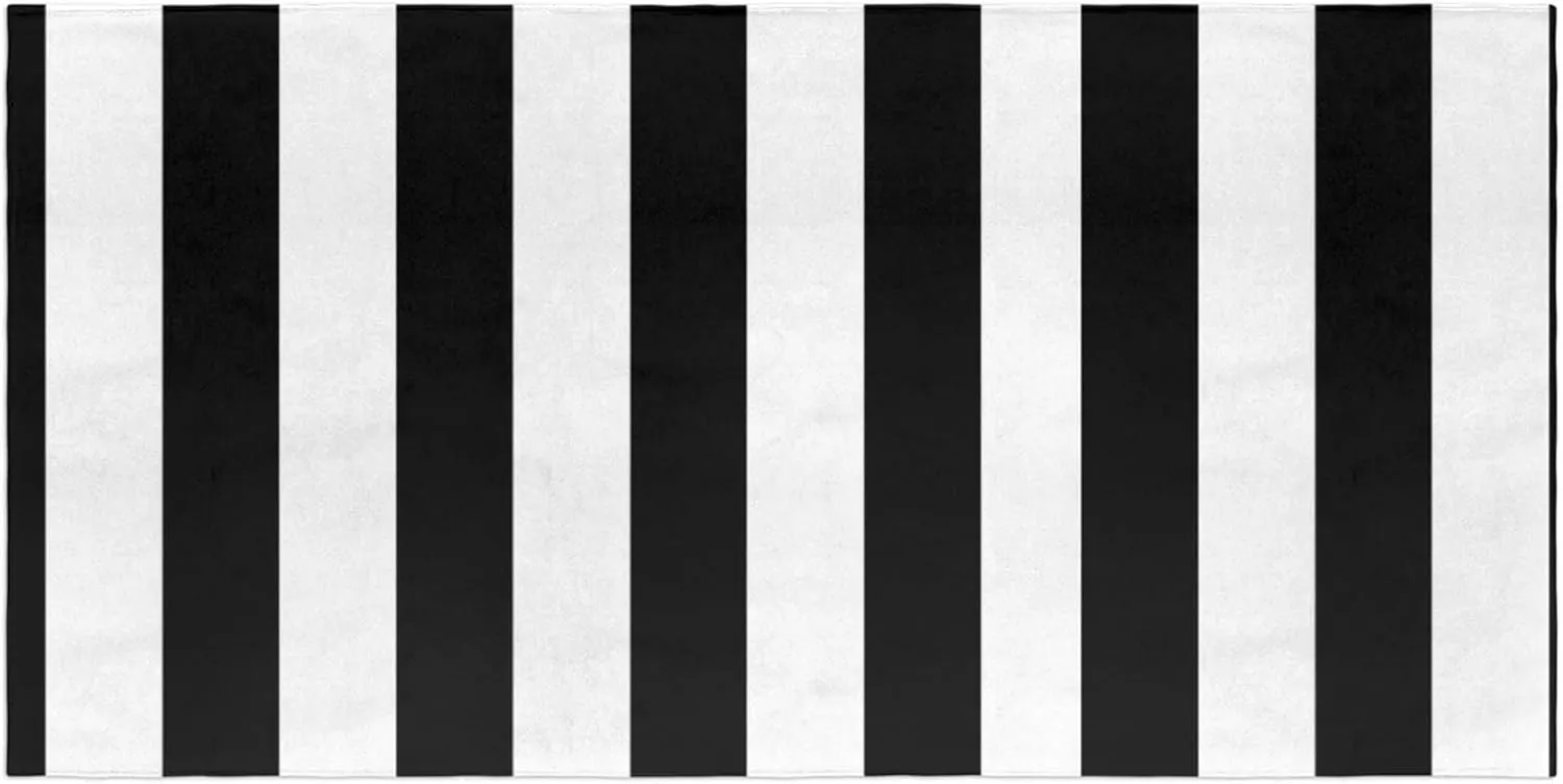 Black White Stripe Kids Beach Towels for Boys Girls Pool Swimming Towels Quick Dry Absorbent Microfiber Soft Blanket for Camping Travel Shower Towel