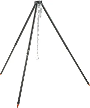 BORDSTRACT Camping Tripod, Heavy-Duty Steel Cooking Tripod, Plug in Design, Adjustable Camp Tripod, Campfire Cooking Equipment