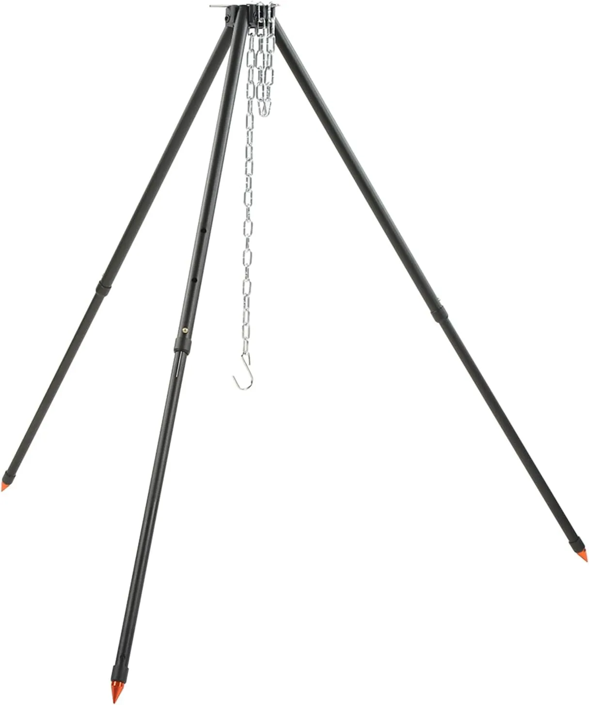 BORDSTRACT Camping Tripod, Heavy-Duty Steel Cooking Tripod, Plug in Design, Adjustable Camp Tripod, Campfire Cooking Equipment