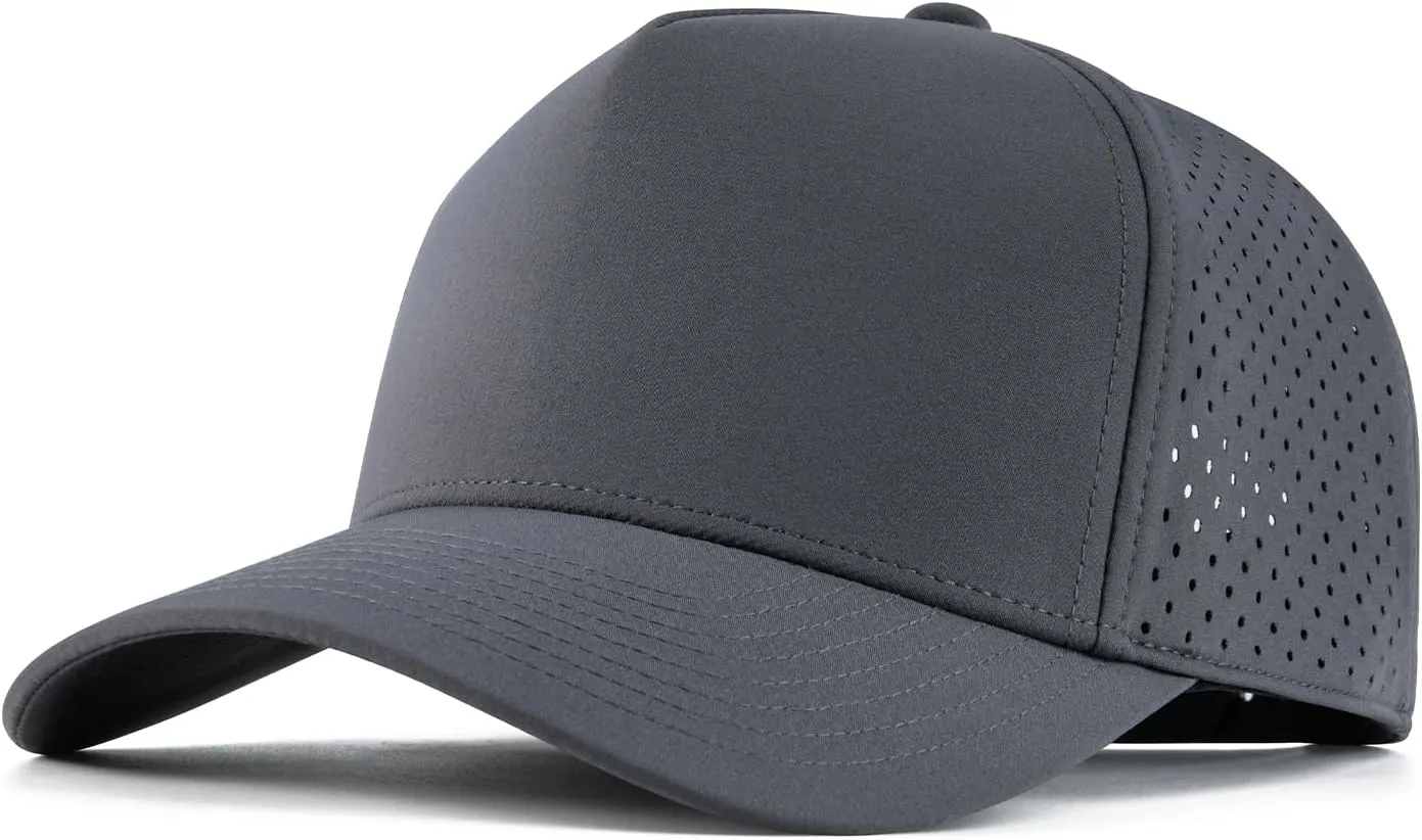 BOTVELA Men Adjustable Snapback Baseball Cap Vented Performance Laser Cut Mesh Hat