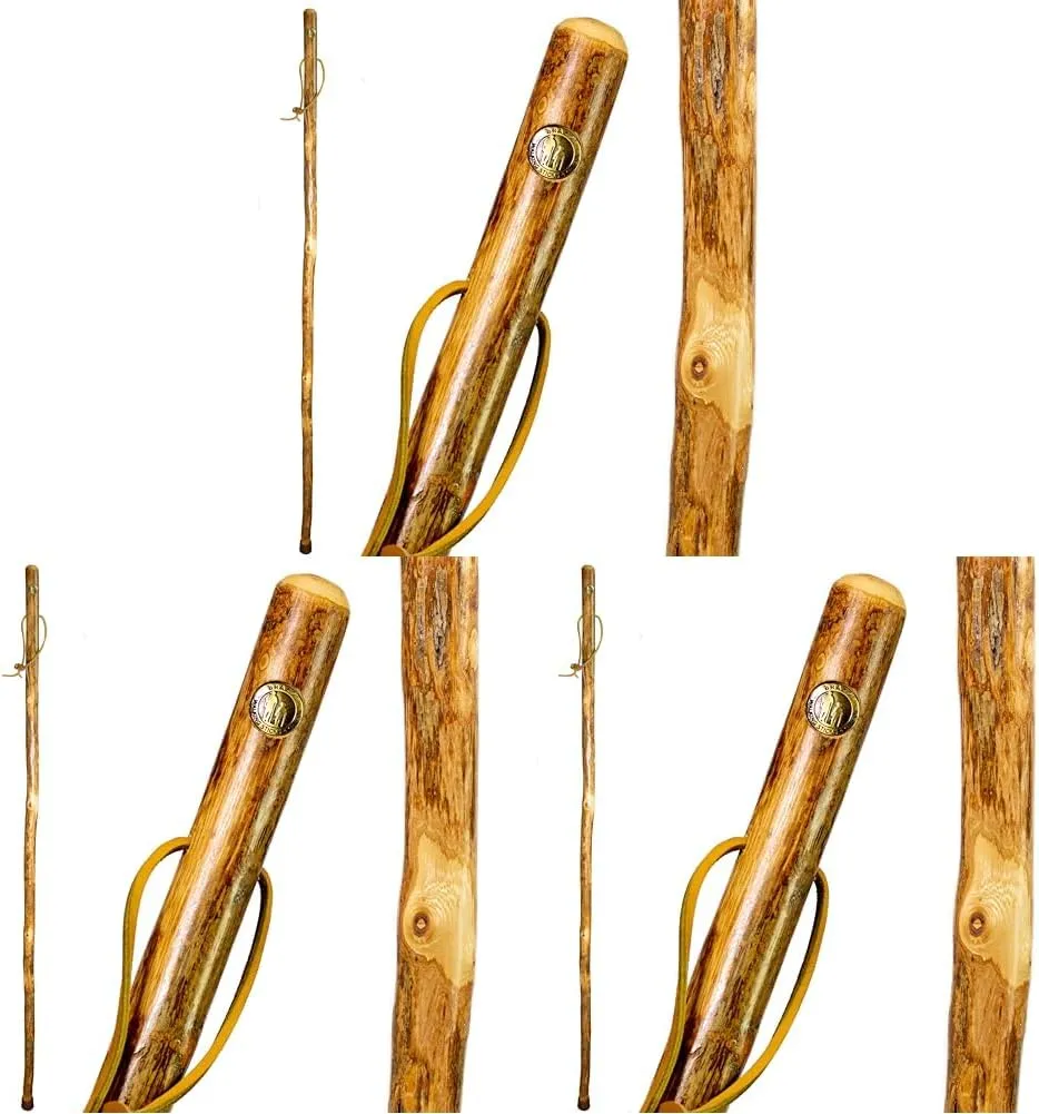 Brazos Rustic Wood Walking Stick, Hardwood, Traditional Style Handle, for Men & Women, Made in The USA, 41" (Pack of 3)