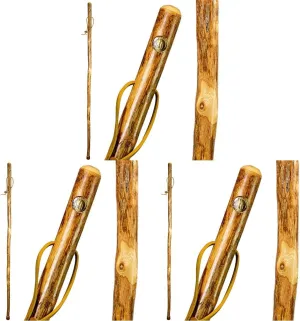Brazos Rustic Wood Walking Stick, Hardwood, Traditional Style Handle, for Men & Women, Made in The USA, 41" (Pack of 3)